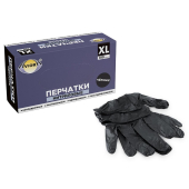 Перчатки нитриловые неопудренные XL черные (1уп*100шт)