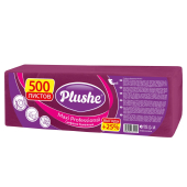 Салфетки 24*24см 1сл. Plushe 500л бордовая (1уп*4пач)