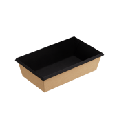 1ЕА Контейнер бумажный 800мл черный (1кор*300шт)