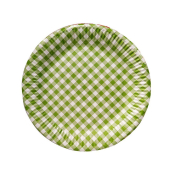 Тарелка бумажная Клетка желтая 230мм