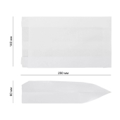 Пакет крафт без ручки 250х140х60 Белый (1кор*3000шт)