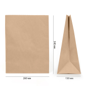 Пакет крафт без ручки 260х150х340 (1кор*400/500шт)