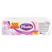 Салфетки 24*24см 1сл. Plushe 500л белые (1уп*5пач)