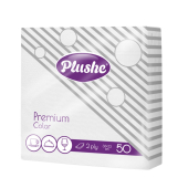 Салфетки 33*33см 2сл. Plushe белые 50л (1кор*16уп)