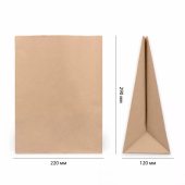 Пакет крафт без ручки 220х120х290 (1кор*1000шт)