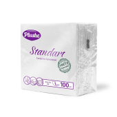 Салфетки 24*24см 1сл. Plushe Standart белые 100л (1уп*20пач)